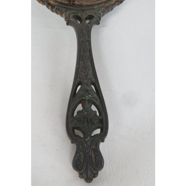 E&jb Empire Jeweled Hand Held Vanity Mirror 1920s Filigree Ornate Brass 4773b For Sale - Image 15 of 16