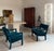 Pair Re-Upholstered Emerald Green Velvet Parsons Lounge Chairs Milo Baughman For Sale - Image 6 of 18