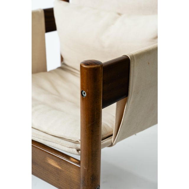 Mid-Century Modern Vintage Frej Linen Armchair by Christer Blomquist for Ikea, 1970s For Sale - Image 3 of 5