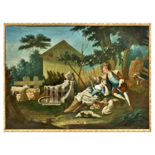 French School Artist, Gallant Scene, 18th Century, Oil on Canvas, Framed For Sale