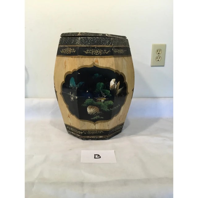 Octagon Vintage Wood Ginger Boxes For Sale - Image 10 of 14