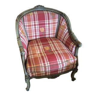 French Provincial Style Painted & Upholstered Club Chair For Sale