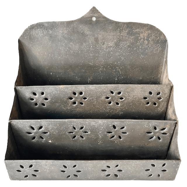 Vintage French Letter Holder Organizer Zinc, 1950s For Sale - Image 3 of 5