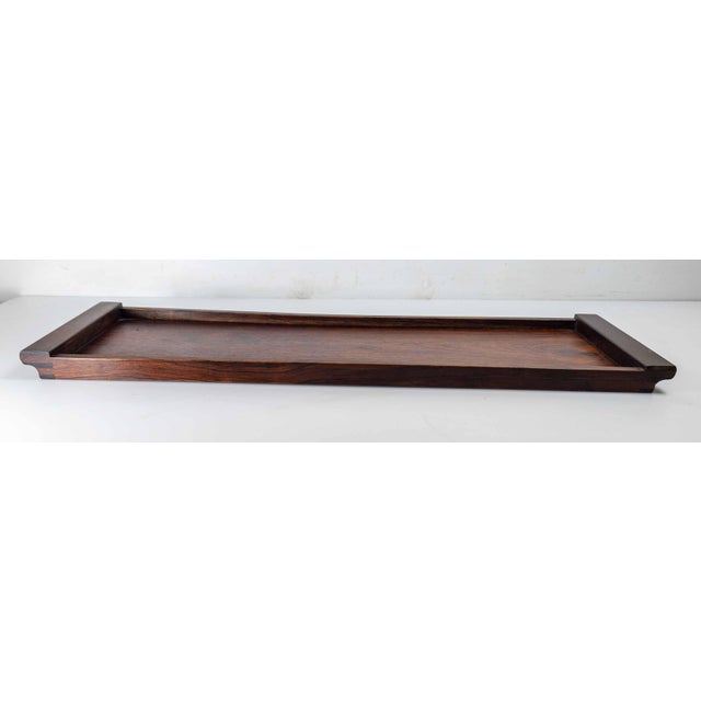 Mid-Century Modern Mid-Century Danish Modern Rosewood Serving Tray, Unsigned For Sale - Image 3 of 15