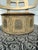 Vintage round Tin Container By Guildcraft New York USA Gold Cameo sewing box, measures 8” in diameter This item is in good...