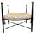 New Black Wrought Iron Curule Bench with Damask Gold & White Fabric For Sale - Image 9 of 18