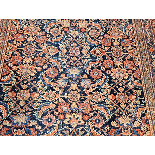 Vintage Persian Malayer Gallery Area Rug, Hand-Knotted Wool, Geometric Pattern, 5x13, Navy & Terracotta For Sale - Image 12 of 16