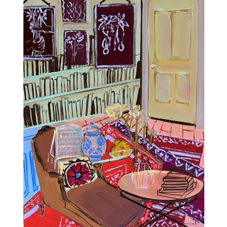 Expressionist Modern Original Painting of Interior by Shann Spishak For Sale