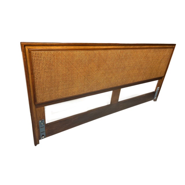 Mid Century Caned King Size Bed For Sale - Image 4 of 5