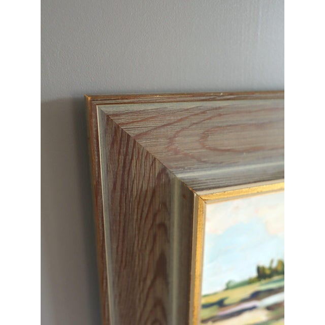 Paint Mid-Century Modern 'Tidal Rhythm' Vintage Expressive Coastal Landscape Oil Painting, Framed For Sale - Image 7 of 12