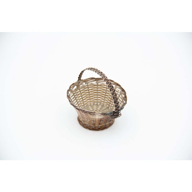 Silver Wire Basket with Circular Base For Sale - Image 3 of 3