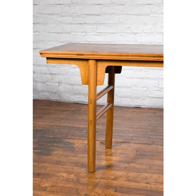 Chinese 19th Century Qing Dynasty Altar Console Table with Simply Carved Apron For Sale - Image 10 of 13