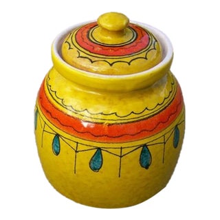 Vintage I. Magnin Original 1960s 1970s Yellow Southwest Style Art Pottery For Sale