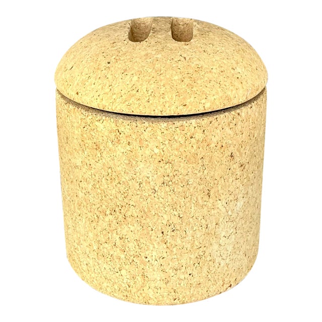 Vintage Boho Neiman Marcus Cork Ice Bucket For Sale