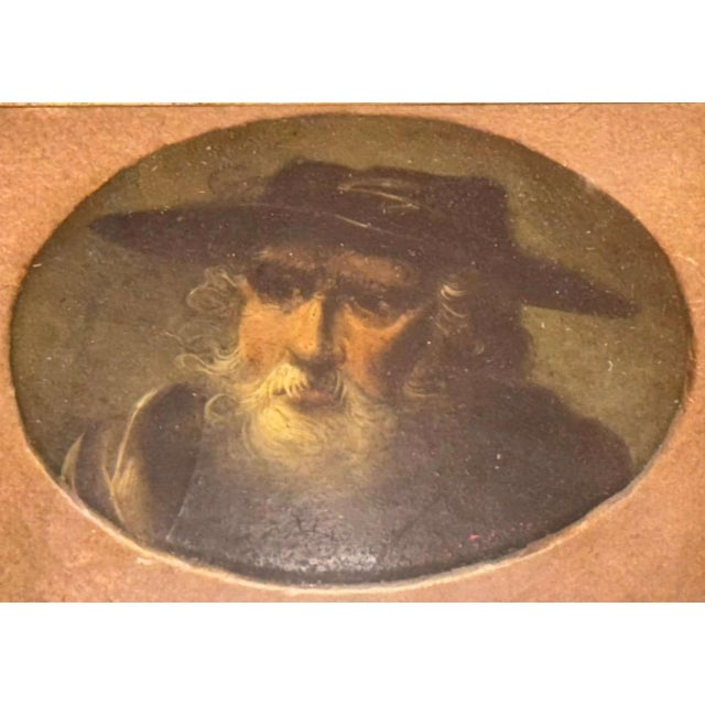 Rustic Miniature Tronie of a Bearded Old Man, Follower of Sir Peter Paul Rubens, 1700s For Sale - Image 3 of 8