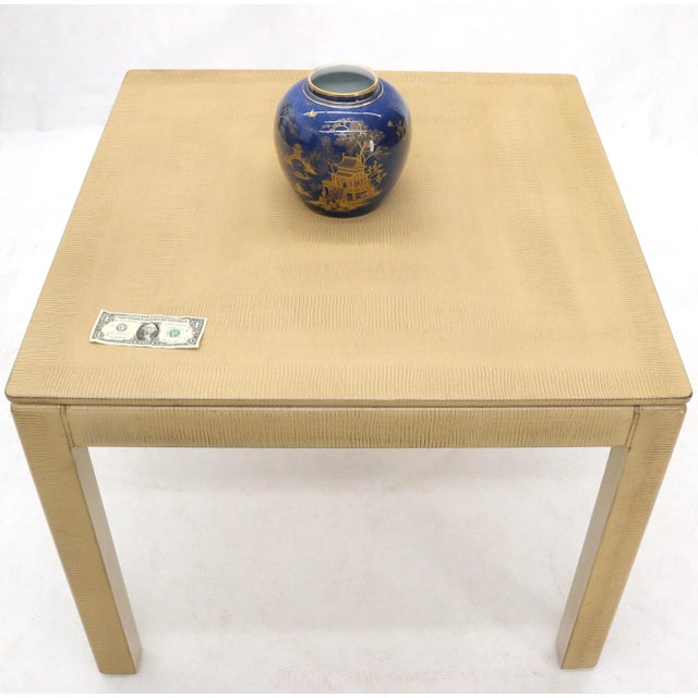 Animal Skin Karl Springer Embossed Leather Square Game Dining Table For Sale - Image 7 of 13