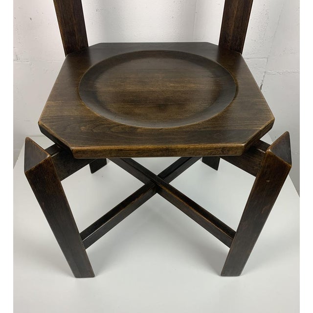 Black Brutalist Architectural Dining Chairs in Beech Wood, 1970s, Set of 4 For Sale - Image 8 of 18