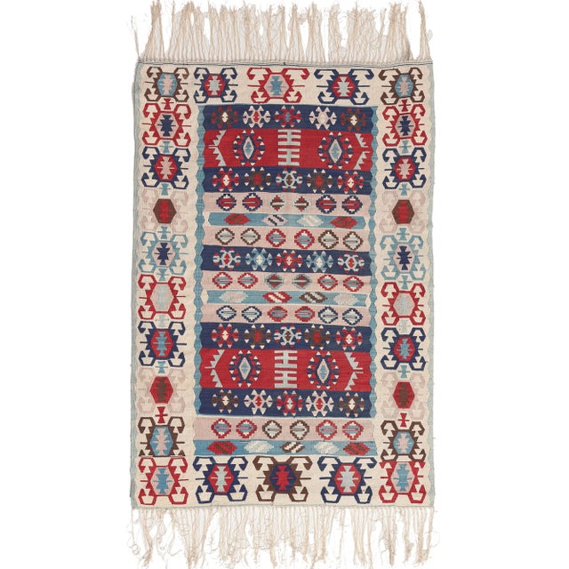 Late 20th Century Vintage Turkish Kilim Silk Rug, 03'07 X 05'03​ For Sale - Image 9 of 9