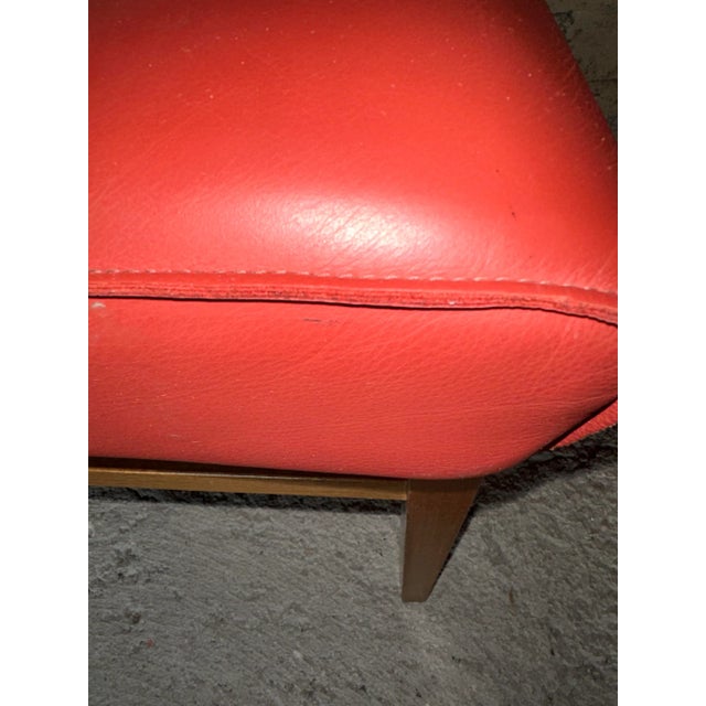 Grand Rapids Chair Company Red Leather Chair For Sale - Image 9 of 12