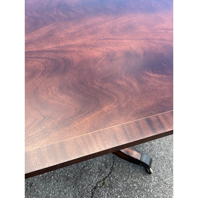 Late 20th Century Regency Style Flame Mahogany Dining Table Attributed to Maitland-Smith For Sale - Image 18 of 18