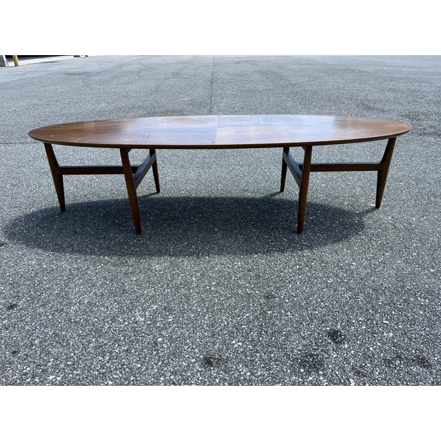 1970s Mid-Century Danish Modern Moreddi Walnut Surfboard Coffee Table For Sale In West Palm - Image 6 of 7