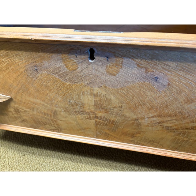 Vintage Chest With Original Appliqués and Pear Carved Handles, Racetrack Molding Drawers For Sale - Image 9 of 12