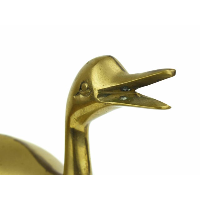 Mid 20th Century Large Heavy Solid Gold Brass Duck Figurine Model For Sale - Image 6 of 7