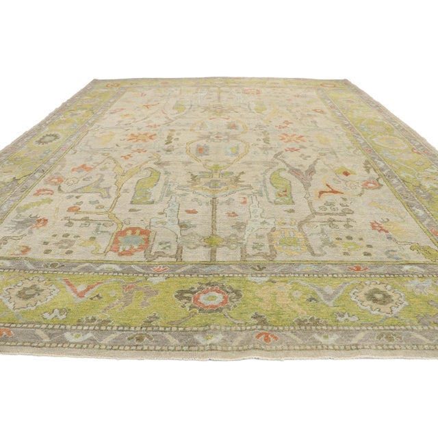 Contemporary Colorful Oushak Turkish Rug, 11'10 X 14'11 For Sale - Image 3 of 9