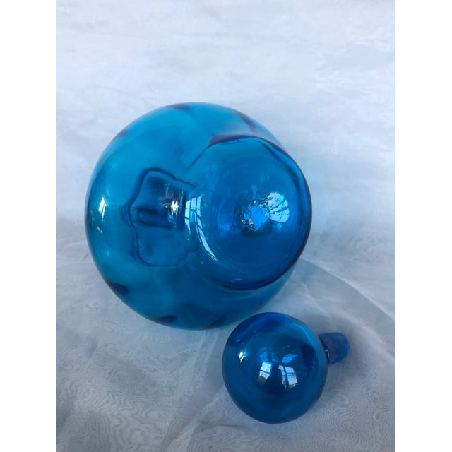 Mid Century Modern Hand Blown Art Glass Decanter For Sale - Image 10 of 13