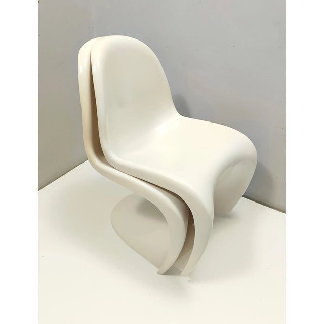 Set of Vintage Ivory Plastic Side Chairs, 1990s For Sale - Image 6 of 13