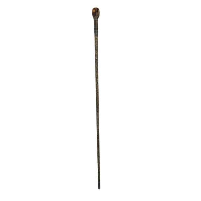 Natural Horn & Snakeskin Antique Walking Stick Gadget Cane With Hidden Corkscrew For Sale - Image 11 of 11