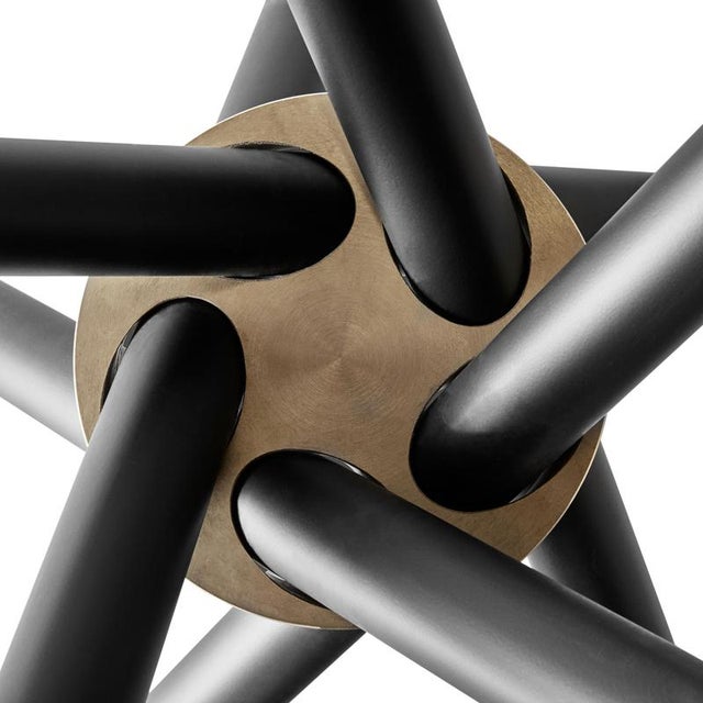 Contemporary Hector Dark Concrete Top and Steel Legs Dining Table 140 by Eberhart Furniture For Sale - Image 3 of 7