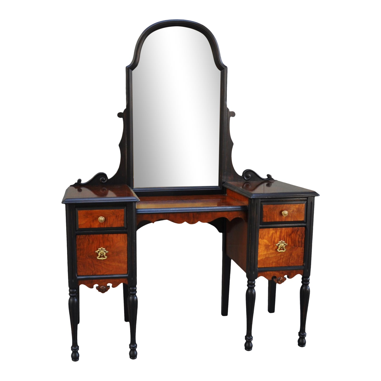 Antique Art Deco Veneered Vanity With Mirror Chairish