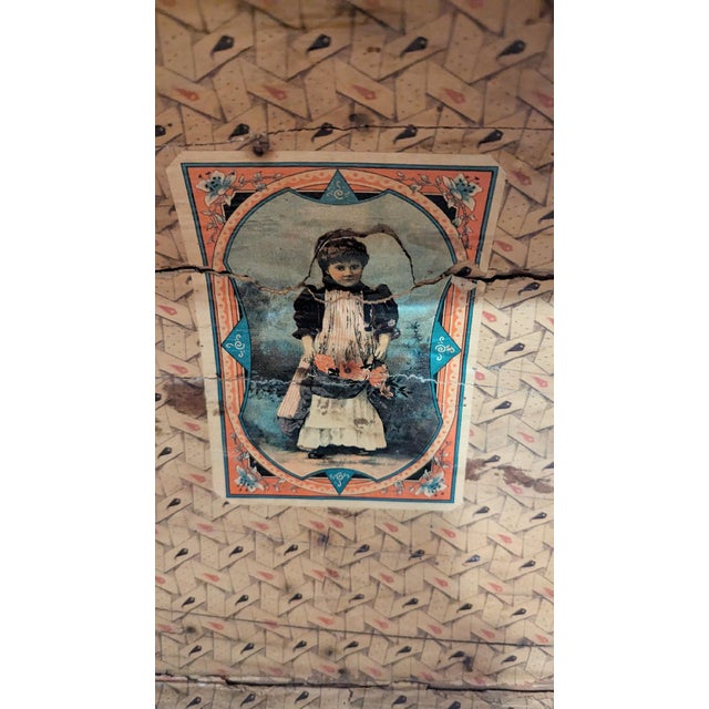 Wood Antique Victorian Dome Top Steamer Camel Back Trunk For Sale - Image 7 of 11