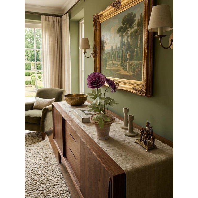 Vintage Toleware Purple Ranunculus Topiary Arrangement in Terracotta Pot For Sale - Image 9 of 12