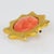 Orange Chantal Thomass Paris Gilded Clip Earrings with Pink Salmon Ceramic Cabochons For Sale - Image 8 of 8