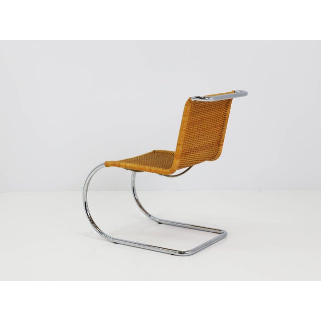 Thonet MF10 Cantilever Chairs in Woven Straw by Ludwig Mies van der Rohe for Thonet, 1970, Set of 5 For Sale - Image 4 of 16