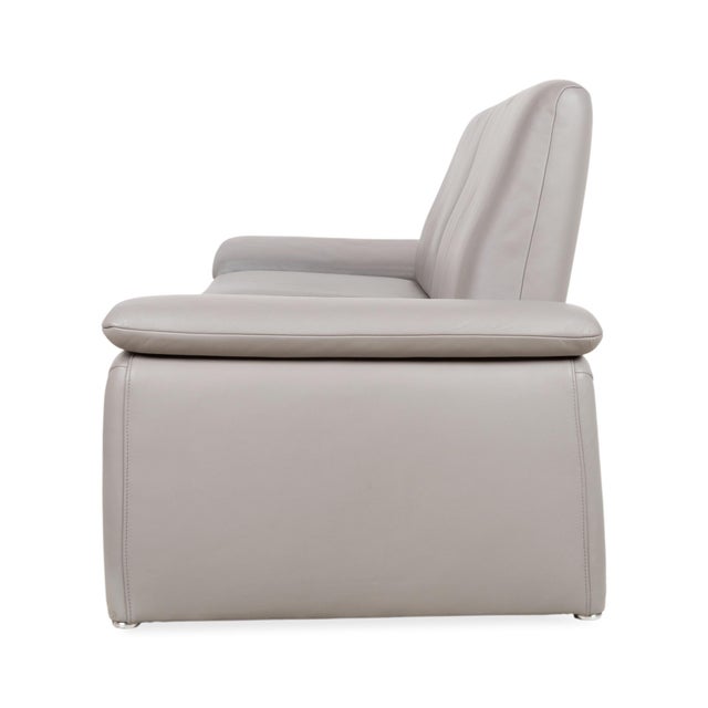 Leather Three-Seater Grey Sofa with Manual Function from Koinor For Sale - Image 15 of 16
