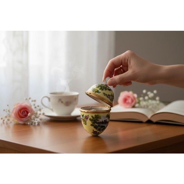 Made in England, 1976 A charming and highly collectible limited-edition enamel trinket box created for Cartier. This...