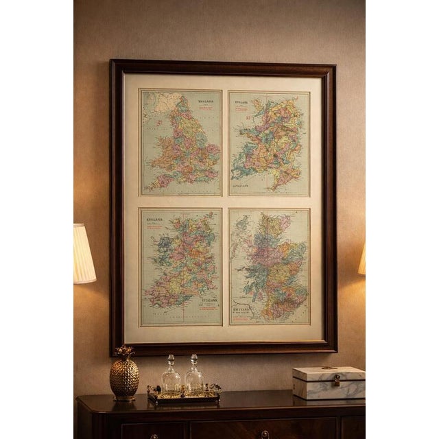 Title: antique map of ireland, 1885 – county colors, railways & coastal detail : this richly decorative antique map of...