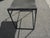 Metal Black Bench With Leather Seat Stool W Metal Frame #1 For Sale - Image 7 of 12
