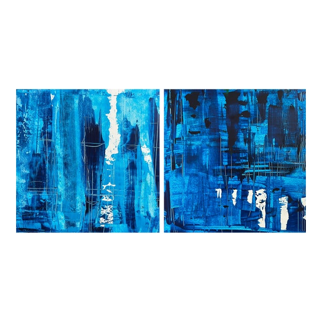 Gerhard Diptych Abstract Expressionism Acrylic Painting by Shabs Beigh For Sale