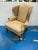 Traditional Ethan Allen Vintage Leather Wing Chair For Sale - Image 3 of 9