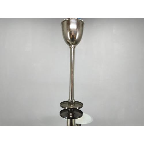 Silver Art Deco Chrome and Glass Chandelier, Czechoslovakia, 1930s For Sale - Image 8 of 11