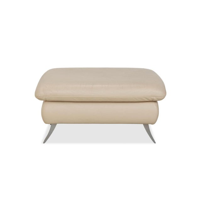 Leather Rossini Stool in Cream Beige from Koinor For Sale - Image 10 of 11