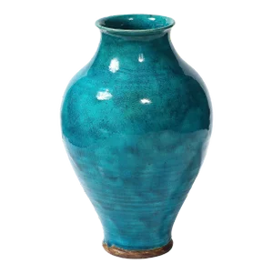 Art Deco Egyptian Faience Glaze Vase Signed Leon Volkmar for Durant Kilns