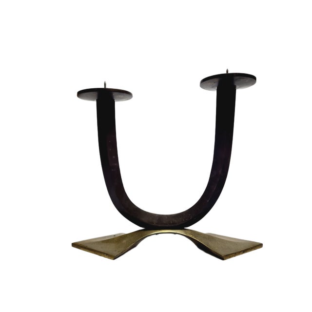 Art Deco Style 2-Armed Candleholder, Germany, 1950s For Sale - Image 15 of 16