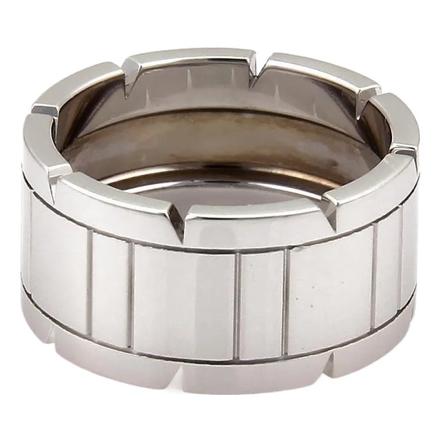 Cartier Tank Francaise 18k WGold 11mm Ring Size EU 52- US 6 Cert For Sale