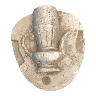 1930s Plaster Urn Wall Sculture For Sale