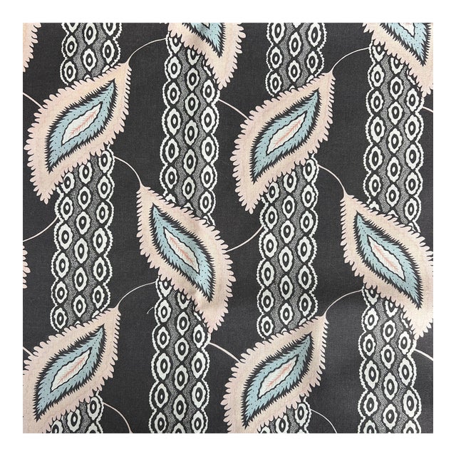 John Stefanidis Josephine Handprinted in England Linen Fabric- 1 Yard For Sale